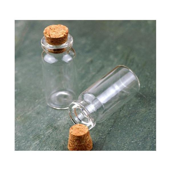 

100x clear glass wishing bottle vials with cork 40mmx22mmx18mm shiping ckmju