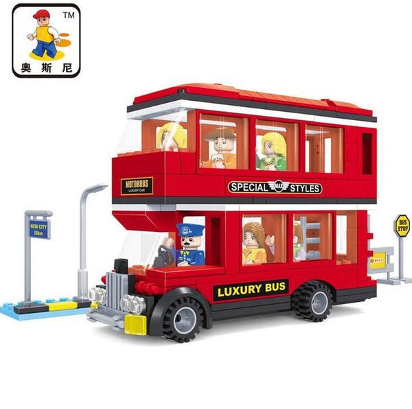 

ausini 25605 model building kits city bus 467 3d blocks educational model & building toys hobbies diy toys for children qyljze infant2005