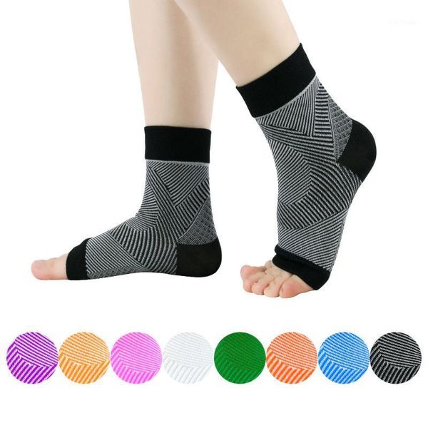 

ankle support foot angle anti fatigue compression sleeve running cycle basketball sports socks outdoor men brace sock1, Blue;black