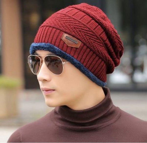

2018 men beanies knit hat winter cap for man knitted cap boys thicken hedging cap balaclava skullies fashion warm knit beanie bbygbn, Black;white