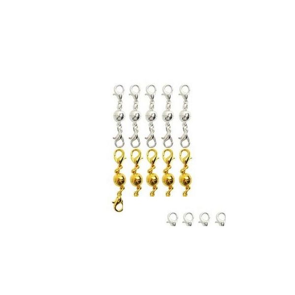 

silver/gold plated 6mm/8mm powerful magnetic magnet necklace lobster clasps ball clasps for necklace jewelry diy asbrm