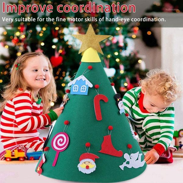 

diy 1pcs 100x70cm felt christmas tree christmas decoration for home santa claus xmas tree 2021 new year gifts navidad xmas1