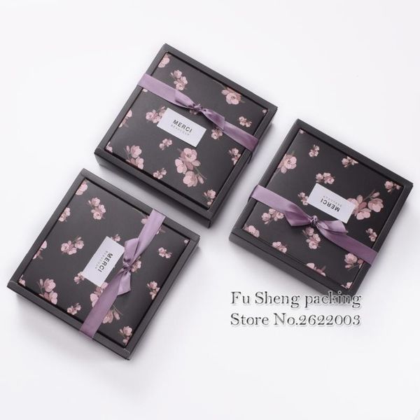 

15*15*5cm soap cake packing gift black box,chocolate candy cookie packing towel and clothes gift box100pcs/lot