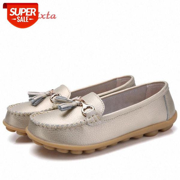 

aphixta loafers genuine leather shoes woman flats moccasins for women breath ladies mother real leather footwear large size 44 #vb1v