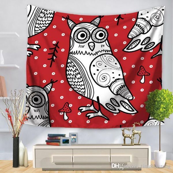 

9 style cartoon owl tapestry for children bedroom decor multifunction beach towel printing tablecloth home decoration party supplies