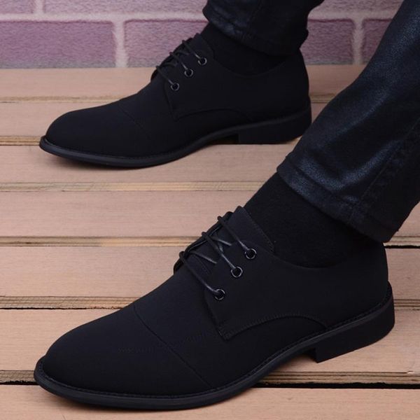 

men shoes fashion korea pointed toe business dress shoes breathable lace-up men casual black wedding zapatos hombre