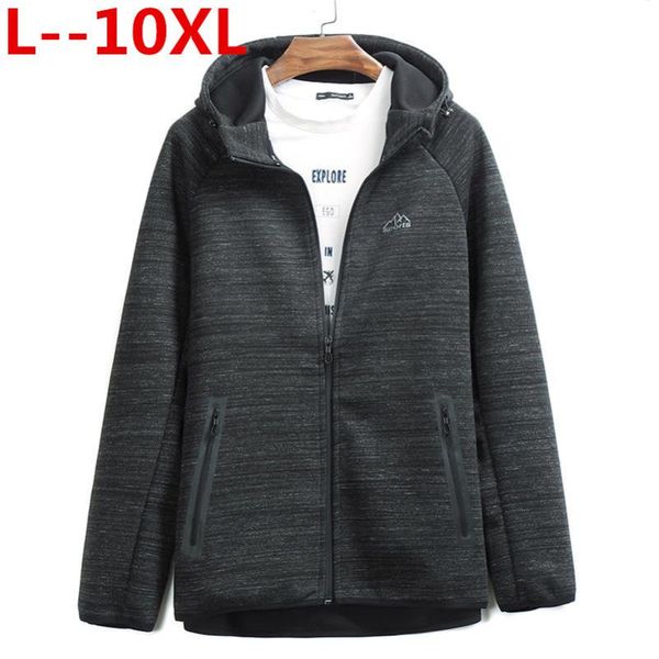 

plus size 10xl 9xl 8xl 6xl 5xl 4xl fashion men winter loose hoodie warm hooded sweatshirt zipper up coat jacket outwear, Black;brown