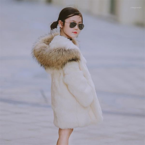 

2020 children real fur long coat outwear kids girls winter natural 100% fur long warm jacket coat for girls1, Blue;gray