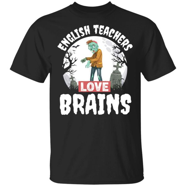 

men's english teachers love brains halloween t-shirt size m-3xl summer o neck tee shirt sport hooded sweatshirt hoodie