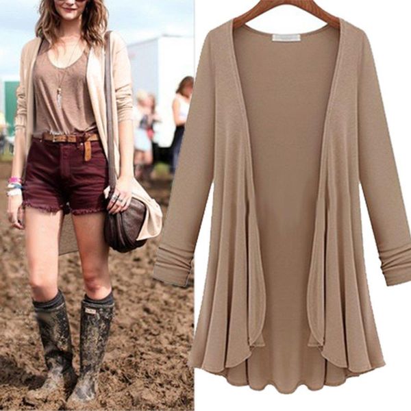 

2021 new women fashion cotton thin blouse long sleeve summer cardigan sweater coat big size flounce plus size, White;black