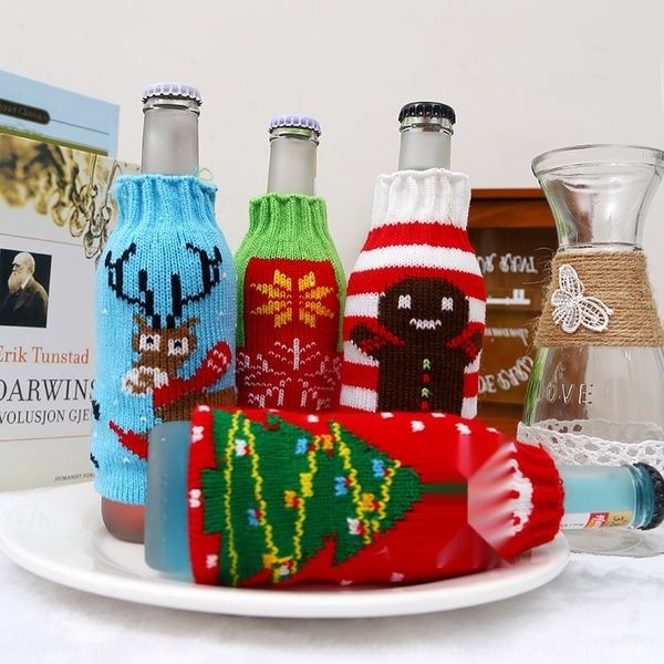 

bjgid bottle decorations coke cap christmas knitwear wine cover coke table cover rio wine bottle decoration 3ailn