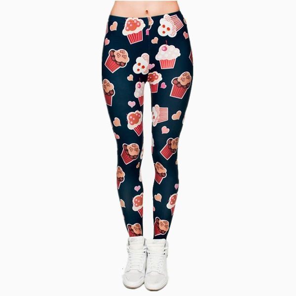 

muffins 3d graphic full printing women's clothing teenage fitness legging punk leggings pants workout drop shipping, Black