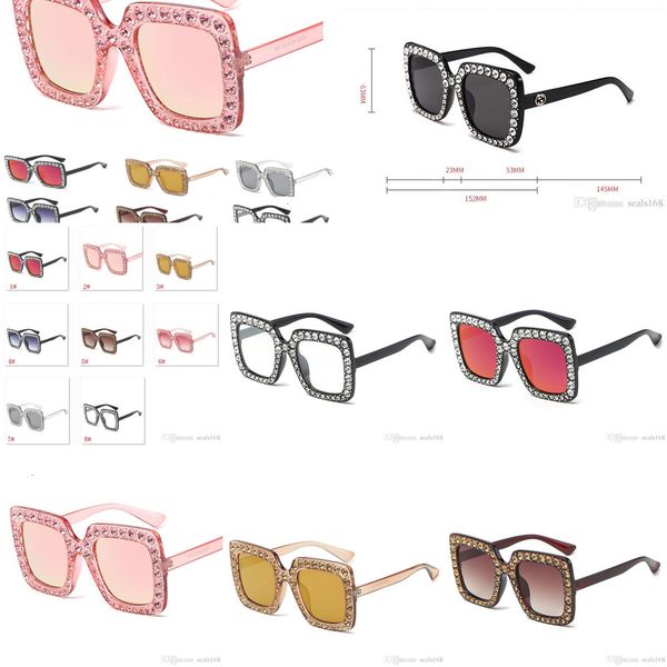 

square sun diamond sunglasses fashion women italy designer glasses ladies vintage goggle eyewea
