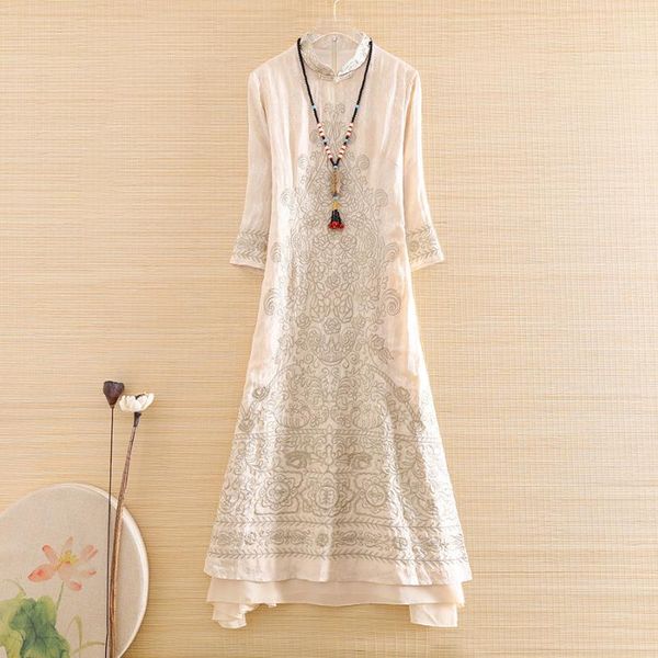 

chinese style women qipao dress spring and autumn royal embroidery floral vintage elegant lady luxurious cheongsam dress s-xxl1, Red