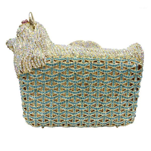

evening bags fashion ab crystal animal shape chain women party purse luxury blue diamond ladies clutch messenger handbag purse1