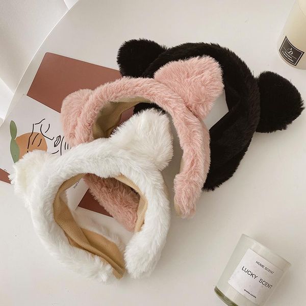 

hair accessories 2021 plush cat ears band pure color headdress women ornament fashion 3 colors oh144