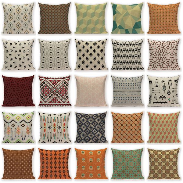 

moroccan geometric throw pillow case vintage stripe cushion cover colorful linen cushions decorative bed pillow cases sofa cojin