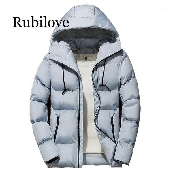 

winter men parka jacket 2020 men's winter solid color simple casual down jacket warm thick hooded parkas male1, Black