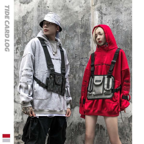 

autumn winter tide br hip hop letter embroidery men's and women's sweater street couple high street hooded loose top, Black