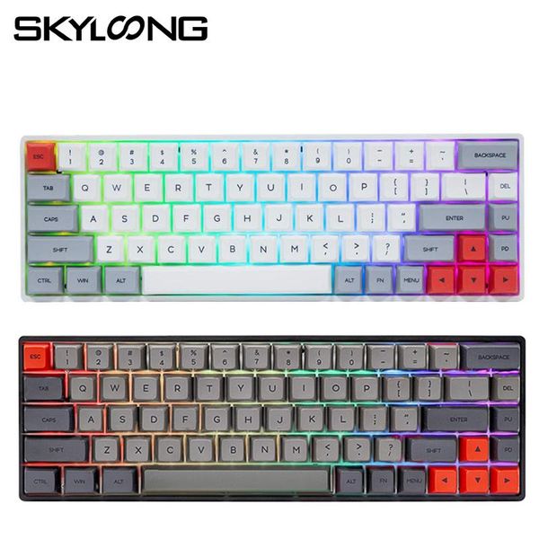 

skyloong sk68 mechanical gaming keyboard 68 keys 68% pbt nkro wireless bluetooth lapcomputer mini rgb keyboard for win/mac