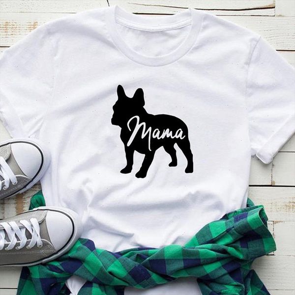 

french bulldog dog owner print female t shirt harajuku graphic t shirt short sleeve pet lover mom tee female, White