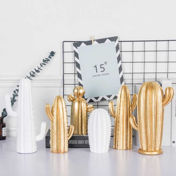 

nordic style cactus simple living home creative interior room gold ins decoration