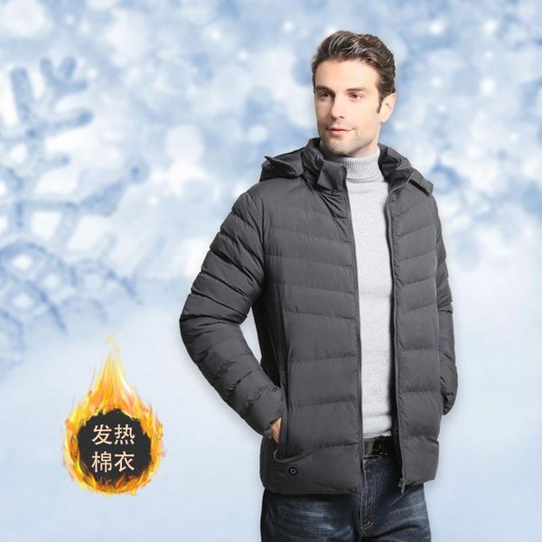 

new winter 2021 men's anti korean warm hooded jacket cotton clothes fashion smart men's cotton clothes, Black