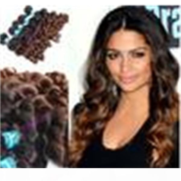 

oxette 6a ombre brazilian virgin human hair, big spring curl, 3 or 4pcs lot ,two tone colors #1b #33 ,ombre hair extensions,ombre weave, Black