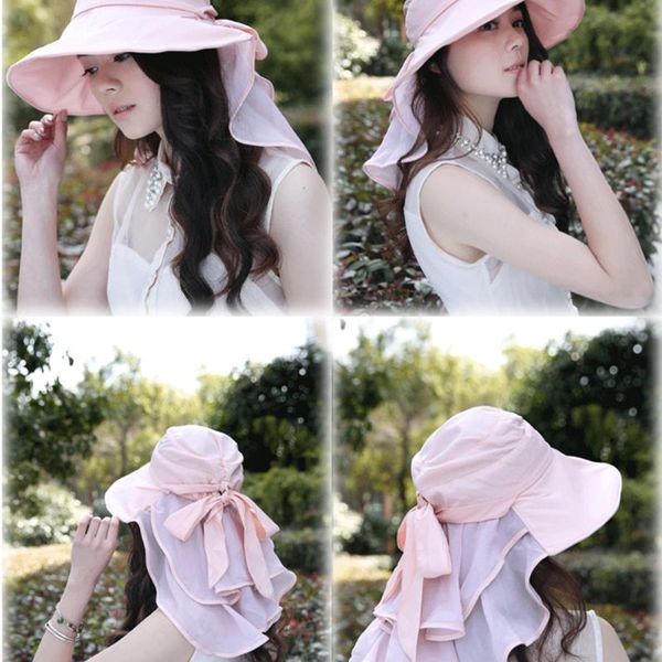 

women adjustable fishing floppy beach foldable visor summer sun hat neck protection outdoor anti uv wide brim dome casual, Blue;gray