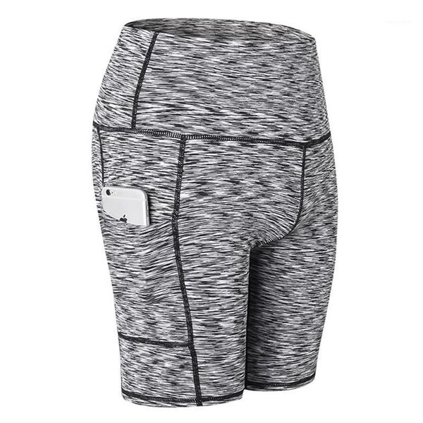 

running shorts high waist women summer biker with pockets elastic skinny fitness korean casual short tights sport1, Black;blue