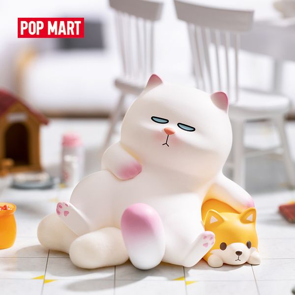 

popmart vivi cat-lazy friend series blind box doll binary action figure birthday gift kid toy 1008