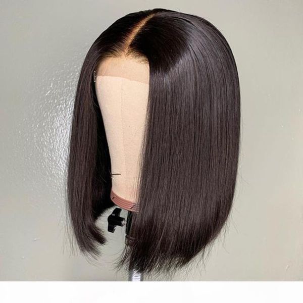 

лучшая необработанные человеческие волосы парики коротких каре для женщин прямого glueless virgin перуанского pre щипкового полного парик фр, Black;brown