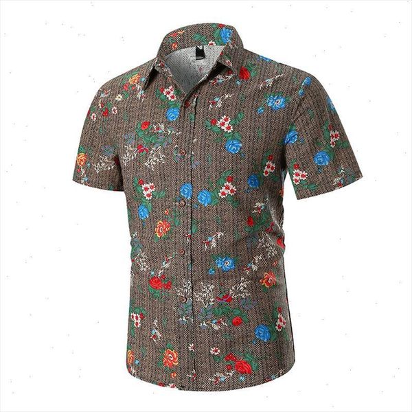 

floral shirt casual dress flower men shirt hawaiian blouse mens clothing flower casual gray khaki 2021 new, White;black