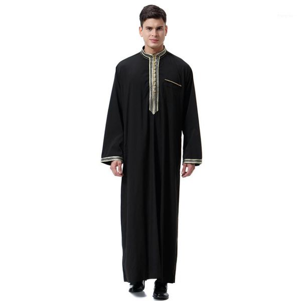 

arabic saudi muslim clothes abaya stand collar comfortable thobe india dress jubah islamic clothing for men 3xl homme robes1, Red
