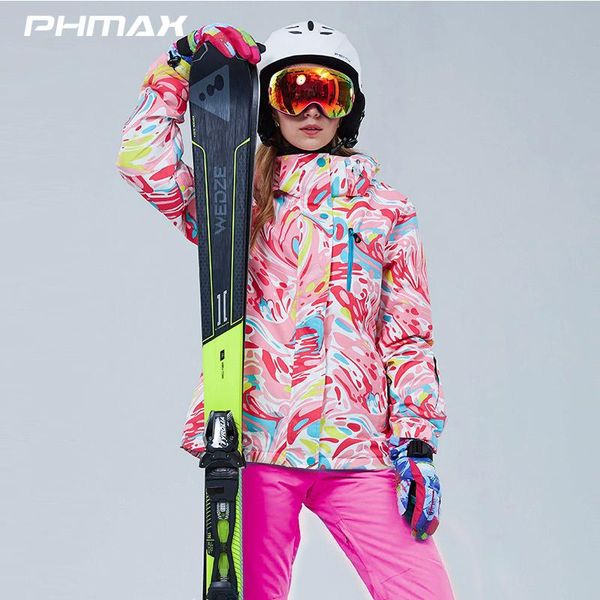 

phmax women's ski suit female winter breathable snowboard jacket set windproof keep warm outdoor sports skiing jackets and pants
