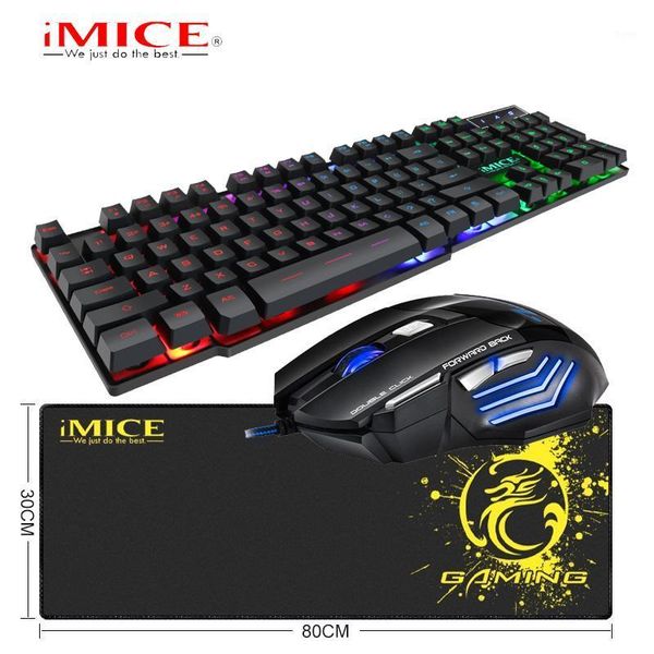 

keyboard mouse combos gaming rgb light mice pad sets 104 keycaps waterproof 2400 dpi wired 30*80cm for gaming1