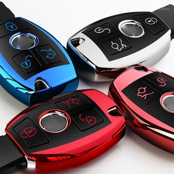 

soft tpu car key case for - accessories c-class w204 glc 260 c200 the cia gla w205 w212 c s e class keychain cover1