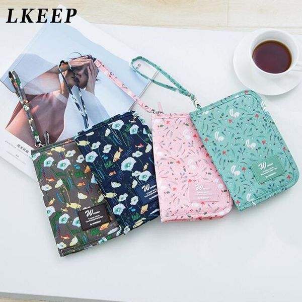 

brand cosmetic bag cartoon printing passport holder document package organizer multifunction card bag women travel makeup