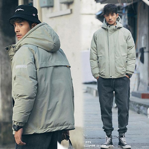 

2020 season men's coat casual loose down cotton thickened fashion bread jacket, Black