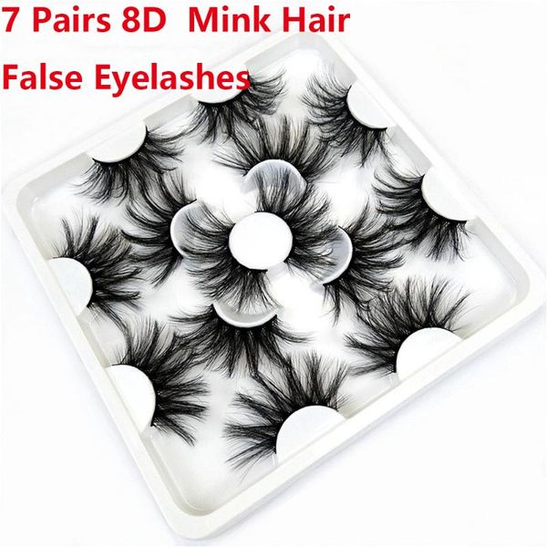 

false eyelashes 7/pairs thick fluffy mink lashes wispies dramatic eye handmade multilayered eyelash makeup tools
