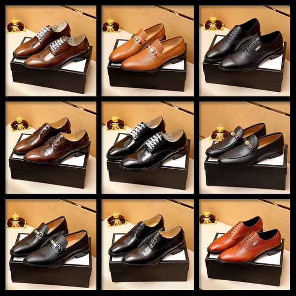 

c5 2021 men dress shoes handmade brogue style paty leather wedding shoes luxury men flats leather oxfords formal shoes 11, Black
