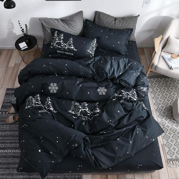 Conjuntos de roupas de cama 5 Natal menino garoto capa de garoto conjunto de edredom adulto folhas infantis travesseiros de quadro set1