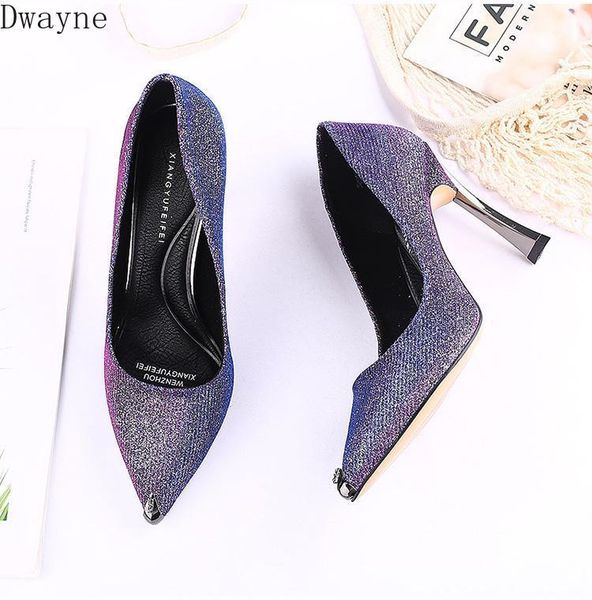 

2020 европейских и американских весной и летом новой моды горный хрусталь заостренные на высоких каблуках дикий чистый красный мелкая рот се, Black