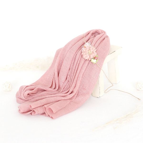 

pink jersey wrap and tieback pgraphy prop newborn stretch wrap headband set baby swaddle rabric backdrop prop y201009