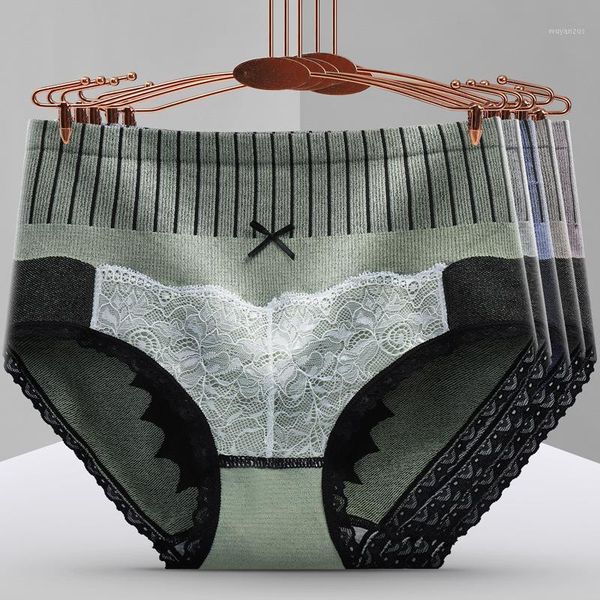 

2pcs/lot laces soft breathable panties ladies seamless traceless mid waist plus size underwear women comfortable briefs1, Black;pink