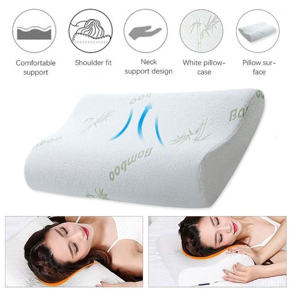 

neck protection memory foam pillow orthopedic sleeping beding pillows ergonomic bamboo bedding wedge pillow pain realese1