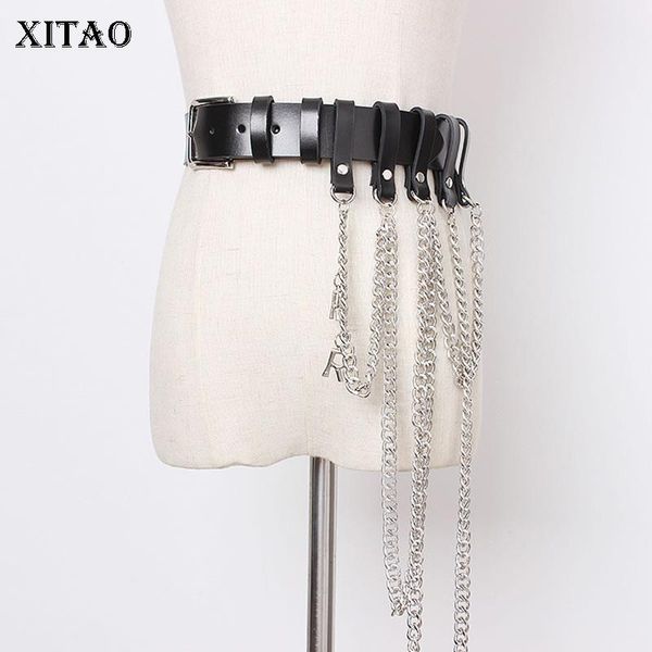 

xitao fashion black chain women high waist cummerbunds women clothes 2020 accessories personality trend ladies autumn xj1990, Black;brown