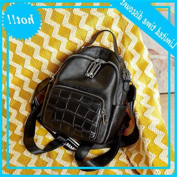 

2021 new spring summer leather high capacity women's backpack