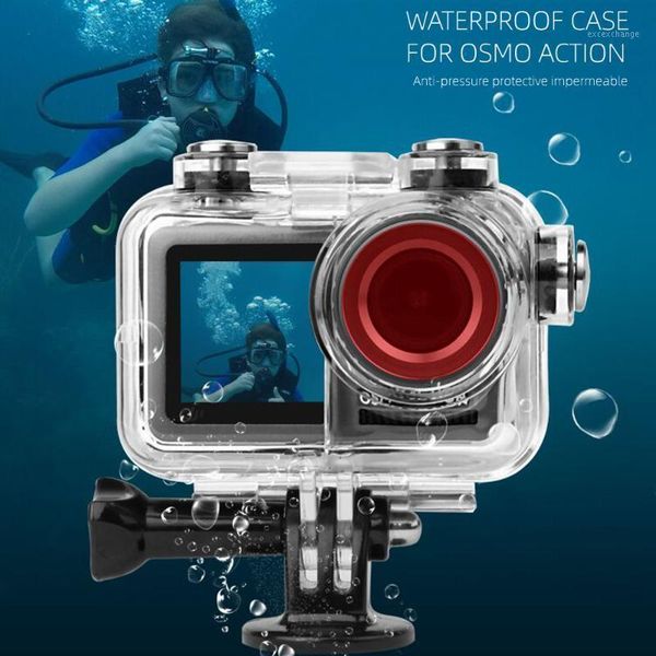 

mini cameras 60m diving waterproof cover protective case for dji osmo action accessories underwater housing shell sports camera1