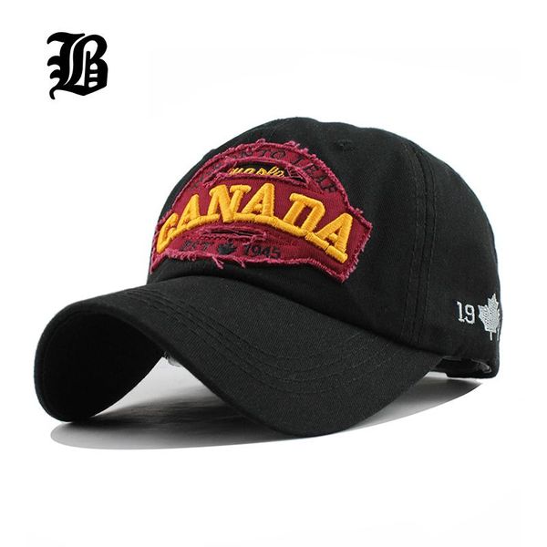 

flb] brand canada letter cotton embroidery baseball caps snapback hat for men women leisure hat cap wholesale f228 sqczux pingtoy, Black;white